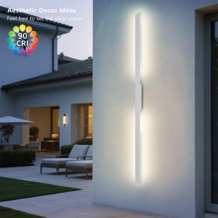 Brilagi - LED зовнішній настінний світильник LUNA LED/30W/230V 3000K IP65 150 см білий CRI 90