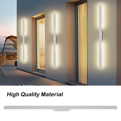 Brilagi - LED зовнішній настінний світильник LUNA LED/30W/230V 3000K IP65 150 см білий CRI 90