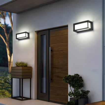 Brilagi - LED зовнішній настінний світильник PARKER LED/12W/230V 3000/4500/6000K чорний IP44