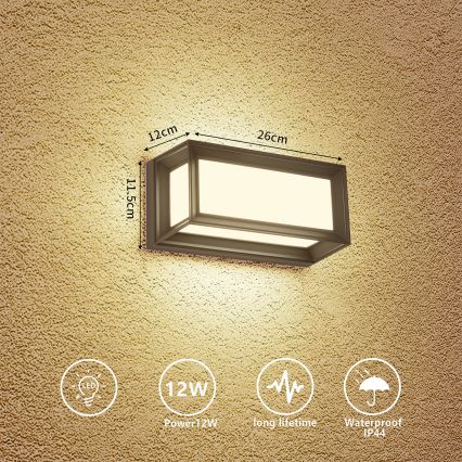 Brilagi - LED зовнішній настінний світильник PARKER LED/12W/230V антрацит IP44