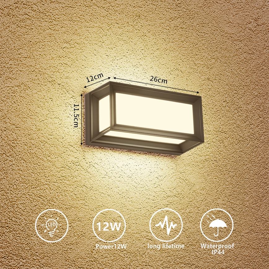 Brilagi - LED зовнішній настінний світильник PARKER LED/12W/230V антрацит IP44