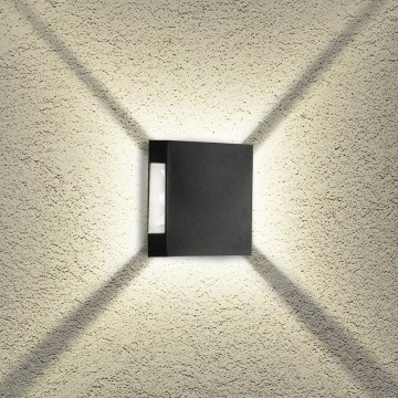 Brilagi - LED зовнішній настінний світильник QUADRAY LED/4W/230V чорний IP65