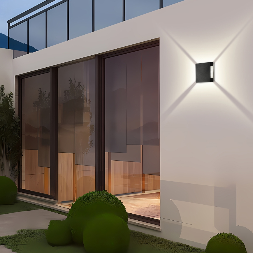 Brilagi - LED зовнішній настінний світильник QUADRAY LED/4W/230V чорний IP65