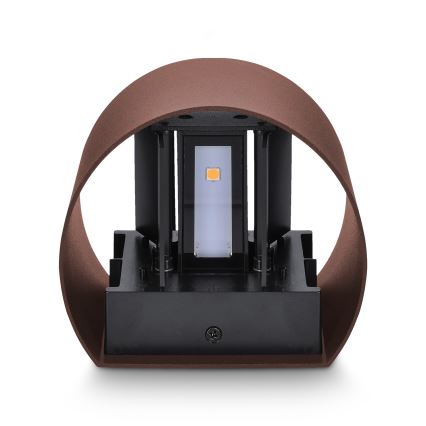 Brilagi - LED зовнішній настінний світильник RONDO, 6 Вт, 230 В, коричневий, IP54