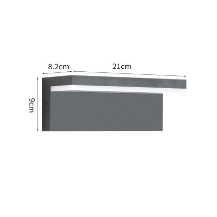 Brilagi - LED зовнішній настінний світильник TESSI LED/10W/230V антрацит IP54