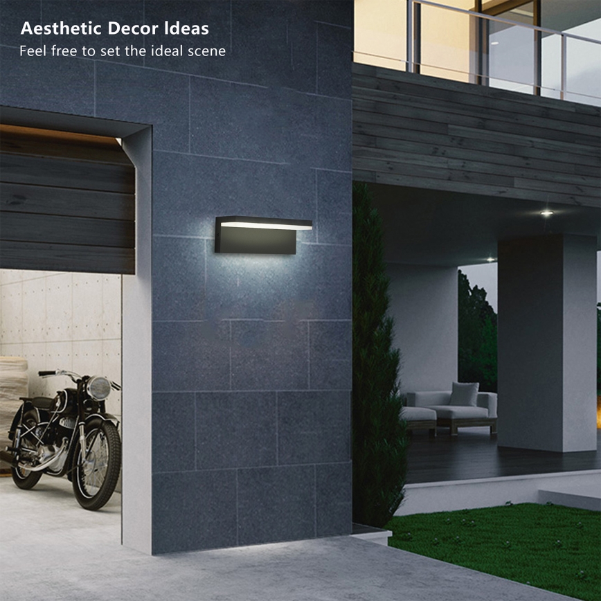 Brilagi - LED зовнішній настінний світильник TESSI LED/10W/230V чорний IP54