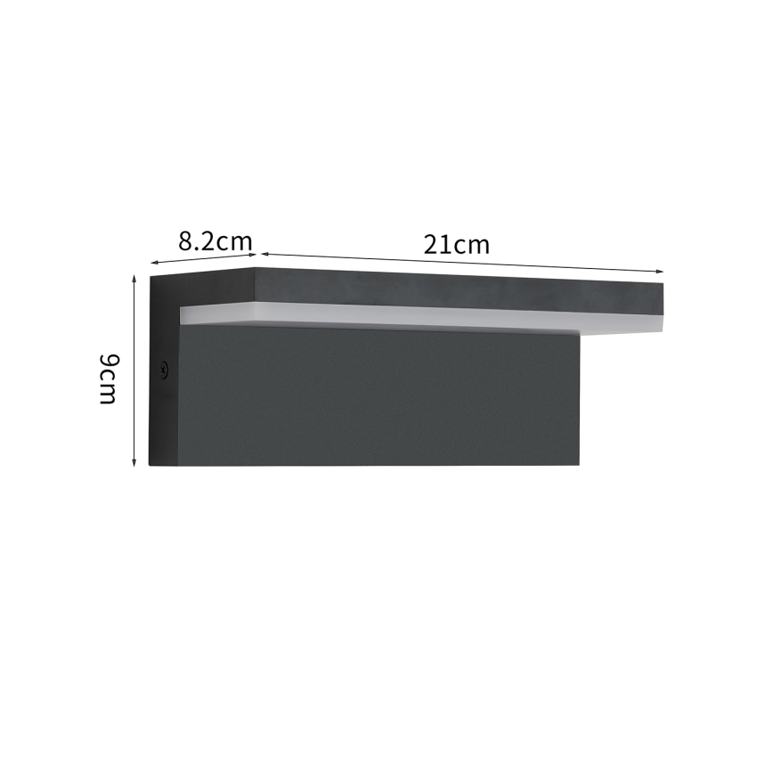 Brilagi - LED зовнішній настінний світильник TESSI LED/10W/230V чорний IP54