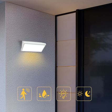 Brilagi - LED зовнішній настінний світильник із датчиком TRIANGLE LED/20W/230V, білий, IP65