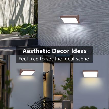 Brilagi - LED вуличний настінний світильник TRIANGLE LED/20W/230V 3000/4000/6500K коричневий IP65
