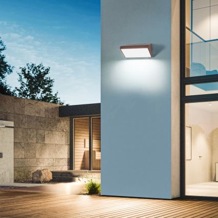 Brilagi - LED вуличний настінний світильник TRIANGLE LED/20W/230V 3000/4000/6500K коричневий IP65