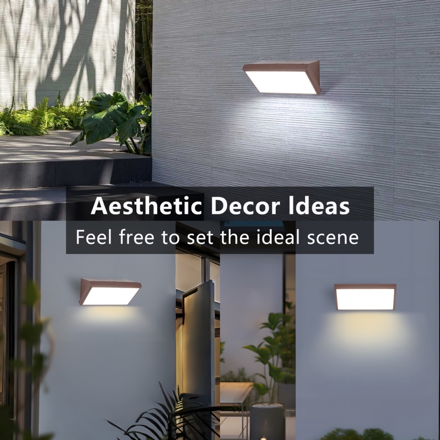 Brilagi - LED зовнішній настінний світильник TRIANGLE LED/20W/230V, коричневий, IP65