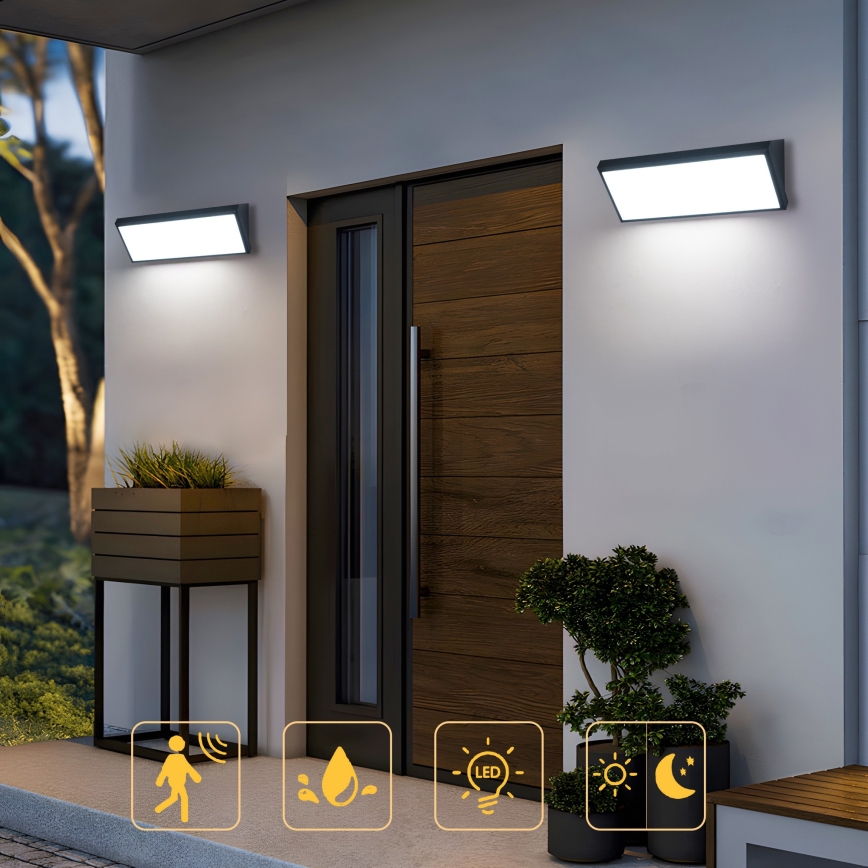 Brilagi - LED зовнішній настінний світильник TRIANGLE LED/42W/230V 3000/4000/6500K чорний IP65