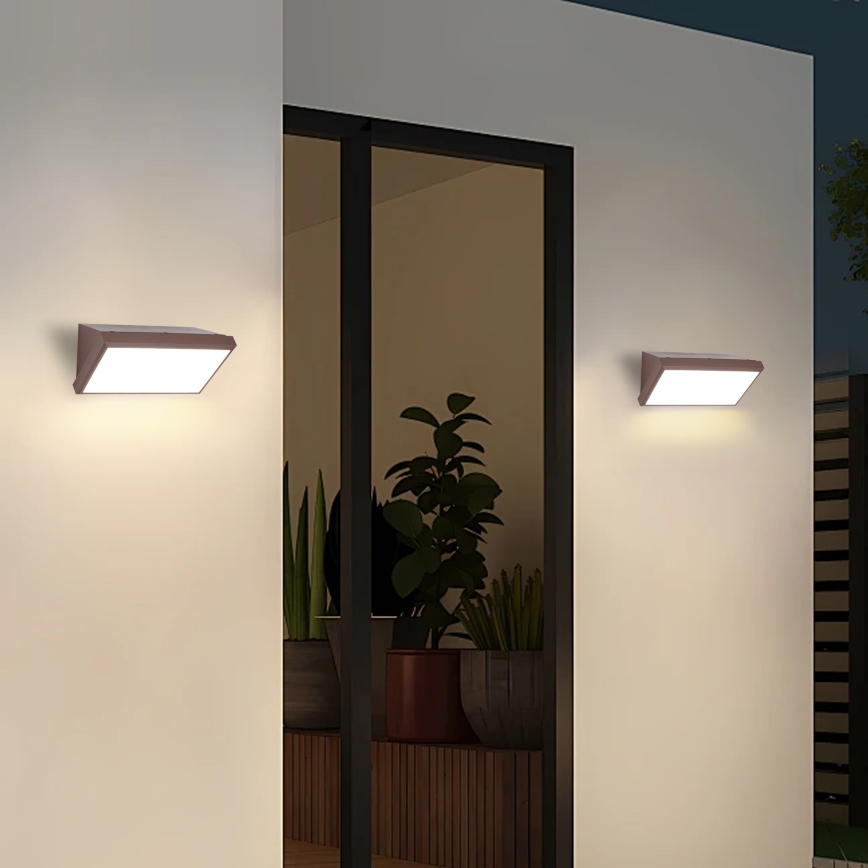 Brilagi - LED зовнішній настінний світильник із сенсором TRIANGLE LED/20W/230V коричневий IP65