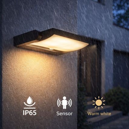 Brilagi - LED зовнішній настінний світильник з датчиком ANKLE LED/18W/230V 3000K IP65 антрацит