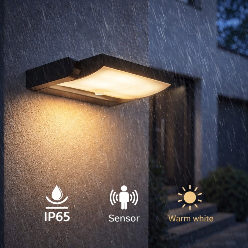 Brilagi - LED зовнішній настінний світильник з датчиком ANKLE LED/18W/230V 3000K IP65 антрацит