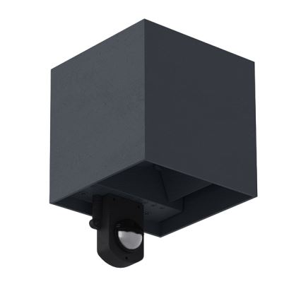 Brilagi - LED зовнішній настінний світильник з датчиком CUBE LED/6W/230V антрацит IP65