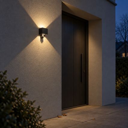 BRILAGI - LED зовнішній настінний світильник з датчиком CUBE LED/6W/230V чорний IP65