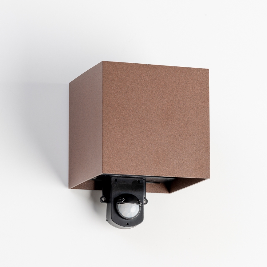 BRILAGI - LED зовнішній настінний світильник з датчиком CUBE LED/6W/230V коричневий IP65