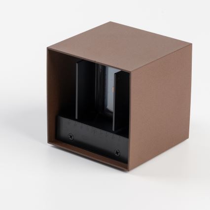 BRILAGI - LED зовнішній настінний світильник з датчиком CUBE LED/6W/230V коричневий IP65