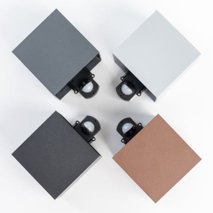 BRILAGI - LED зовнішній настінний світильник з датчиком CUBE LED/6W/230V коричневий IP65