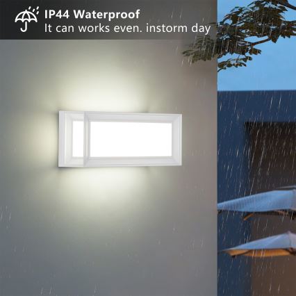 Brilagi - LED зовнішній настінний світильник з датчиком PARKER LED/12W/230V білий IP44