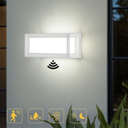 Brilagi - LED зовнішній настінний світильник з датчиком PARKER LED/12W/230V білий IP44