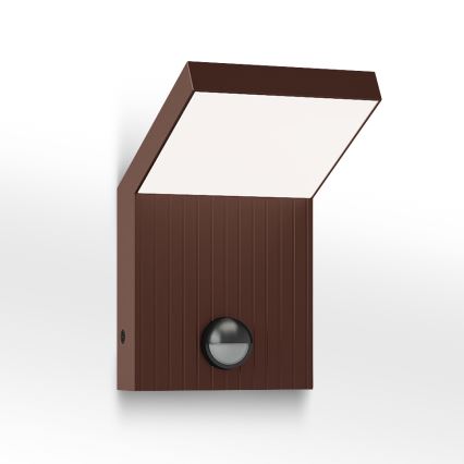 Brilagi - LED зовнішній настінний світильник з датчиком RIANO LED/8W/230V коричневий IP65