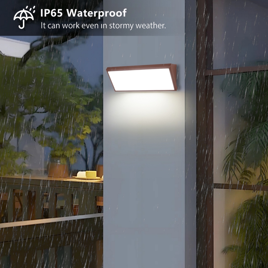Brilagi - LED зовнішній настінний світильник з датчиком TRIANGLE LED/42W/230V коричневий IP65