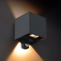Brilagi - LED зовнішній настінний світильник з датчиком CUBE LED/6W/230V антрацит IP65