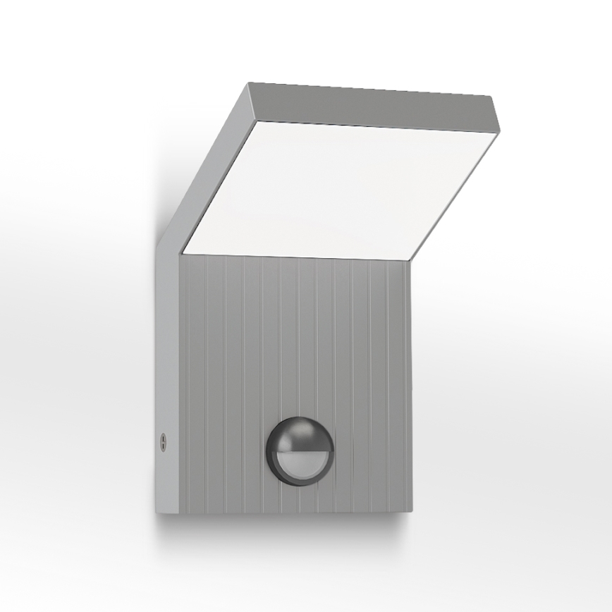 Brilagi - LED зовнішній настінний світильник з датчиком RIANO LED/8W/230V сріблястий IP65