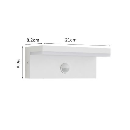 Brilagi - LED зовнішній настінний світильник із датчиком TESSI LED/10W/230V білий IP54
