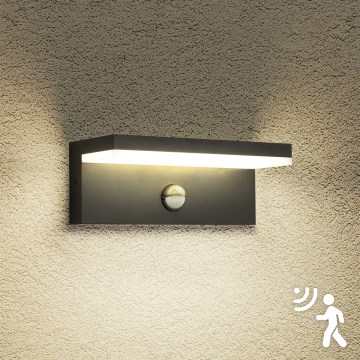 Brilagi - LED зовнішній настінний світильник з датчиком TESSI LED/10W/230V чорний IP54
