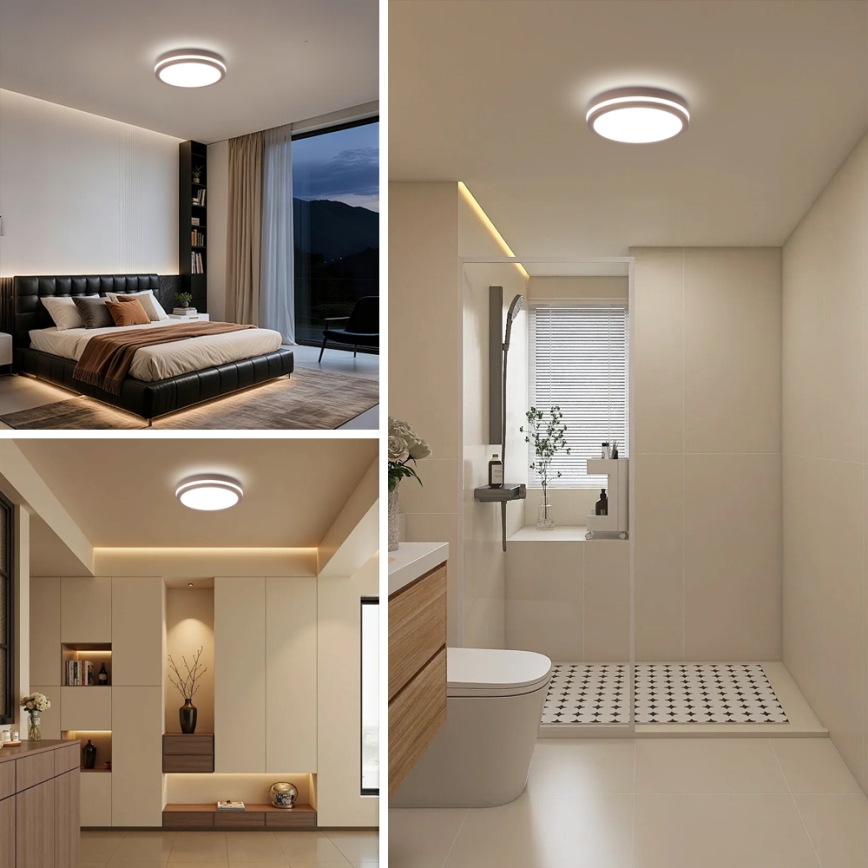 Brilagi - LED зовнішній стельовий світильник BENE LED/24W/230V, діаметром 26 см, коричневий, IP54