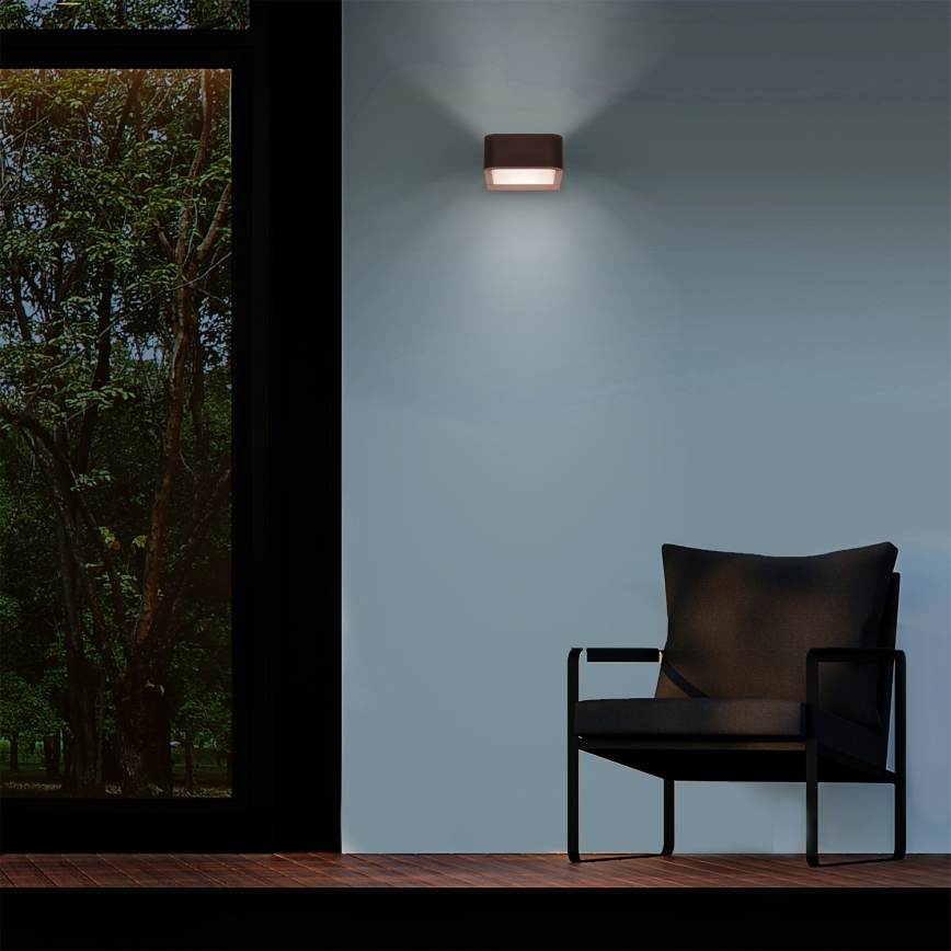 Брілаґі - ЛЕД зовнішній настінний світильник БАРІ ЛЕД/7 Вт/230 В 3000/4000/6000 К коричневий IP54