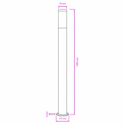 BRILAGI - LED зовнішній світильник ELIA 1xE27/7W/230V 4000K IP44 100 см антрацит
