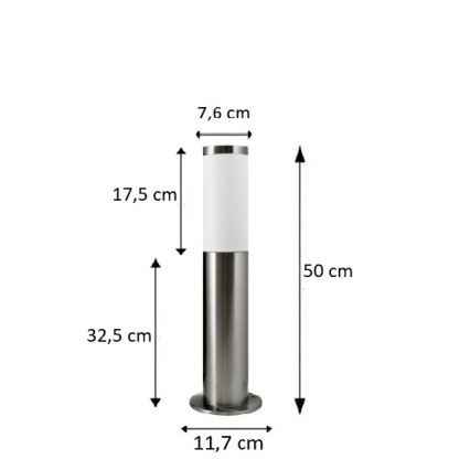 BRILAGI - LED зовнішній світильник ELIA 1xE27/7W/230V 4000K IP44 50 см матовий хром