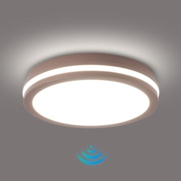 Brilagi - LED зовнішній світильник з датчиком BENE LED/24W/230V діам. 26 см коричневий IP54