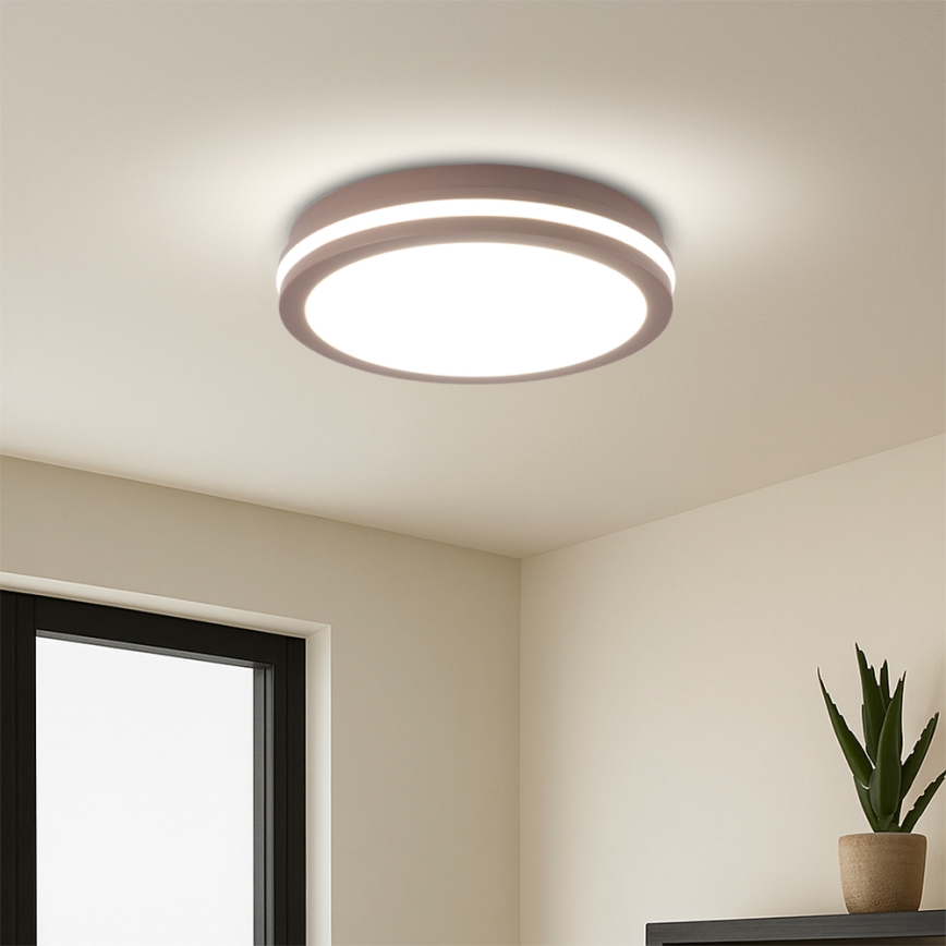 Brilagi - LED зовнішній світильник з датчиком BENE LED/24W/230V діам. 26 см коричневий IP54