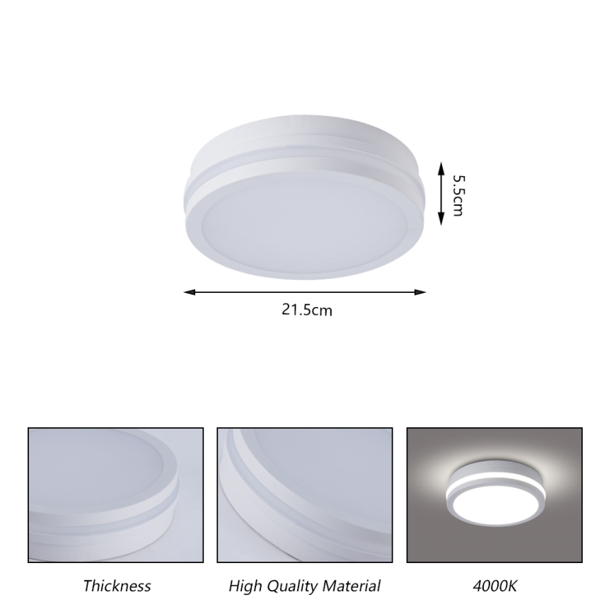 Brilagi - зовнішній стельовий світильник LED з датчиком BENE LED/18W/230V, діаметр 21,5 см, білий, IP54
