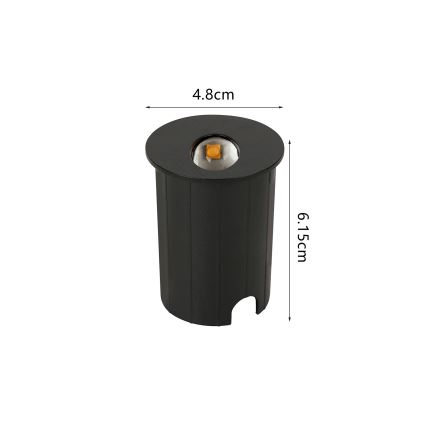 Brilagi - LED зовнішній вбудований світильник STAIRDOT LED/2W/230V чорний IP65 круглий