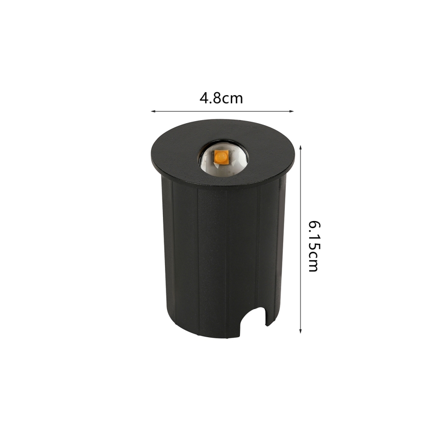 Brilagi - LED зовнішній вбудований світильник STAIRDOT LED/2W/230V чорний IP65 круглий