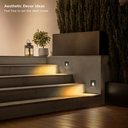 Brilagi - LED зовнішній вбудований світильник STAIRDOT LED/2W/230V чорний IP65 квадратний