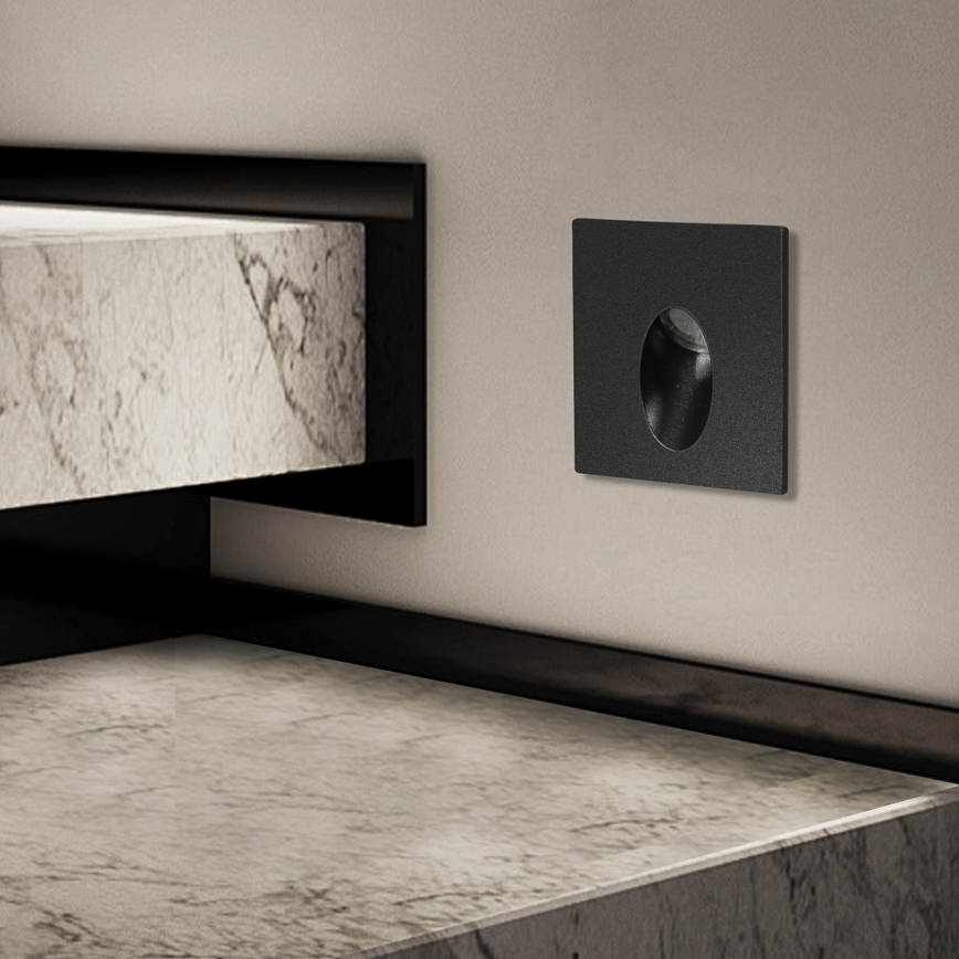 Brilagi - LED зовнішній вбудований світильник STAIRDOT LED/2W/230V чорний IP65 квадратний