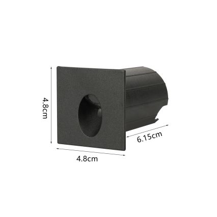 Brilagi - LED зовнішній вбудований світильник STAIRDOT LED/2W/230V чорний IP65 квадратний