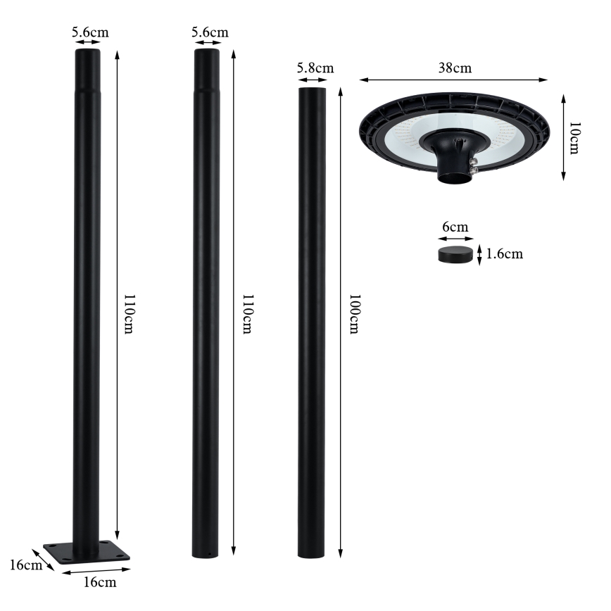 Brilagi - LED зовнішній вуличний світильник URBANSPARK LED/120W/230V чорний IP65