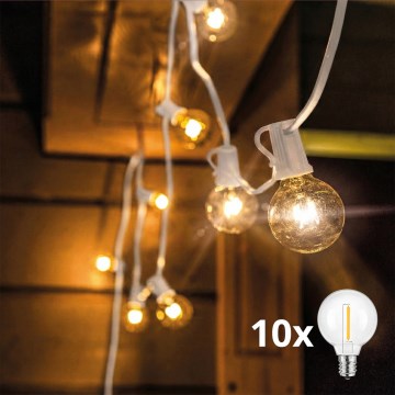 BRILAGI - LED зовнішня декоративна гірлянда GIRLANDA 10xE12/0,6W/230V 8m біла IP44 тепле біле