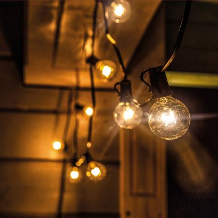 Brilagi - LED зовнішня декоративна гірлянда GIRLANDA 10xE12/0,6W/230V 8m чорна IP44 теплий білий