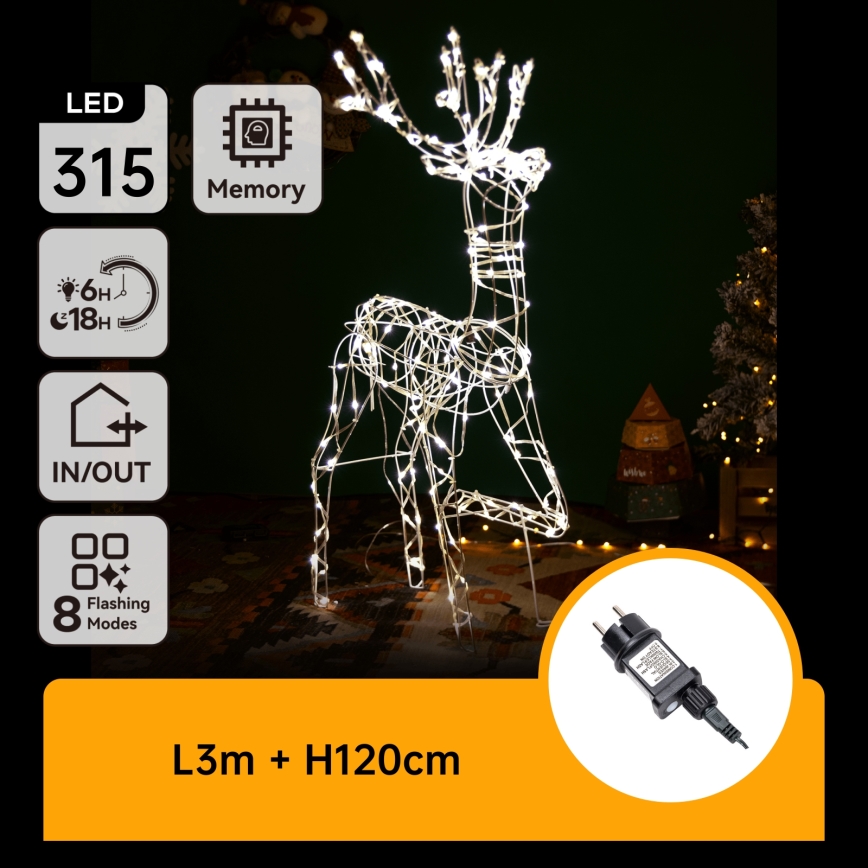 Brilagi - LED зовнішня різдвяна прикраса LED/3,6W/31/230V 2700K 120 cm IP44 олень