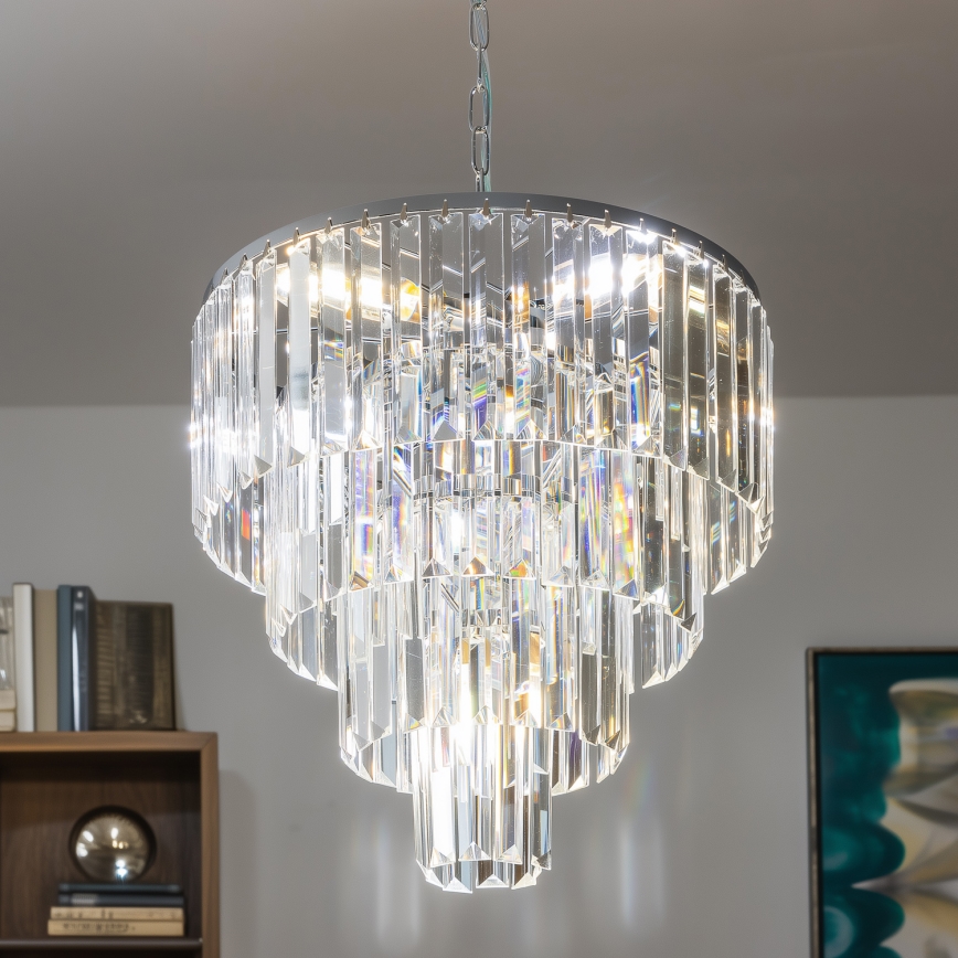 Brilagi - LED Кришталева люстра на ланцюгу MOZART 5xE14/40W/230V глянцевий хром