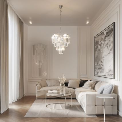 Brilagi - LED Кришталева люстра на ланцюгу MOZART 5xE14/40W/230V глянцевий хром